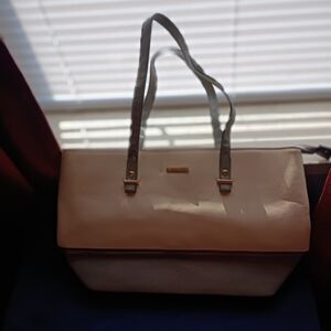 ELIM & PAUL Elegant Cream and Tan Women's Tote Bag!🌺🐝🏵️